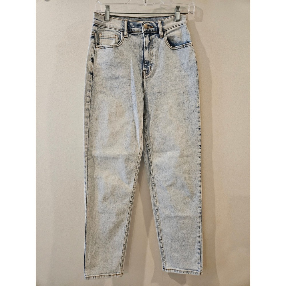 Fashion‎ Nova Womens Size 5 Light Acid Wash High Waisted Mom Jeans Blue Denim